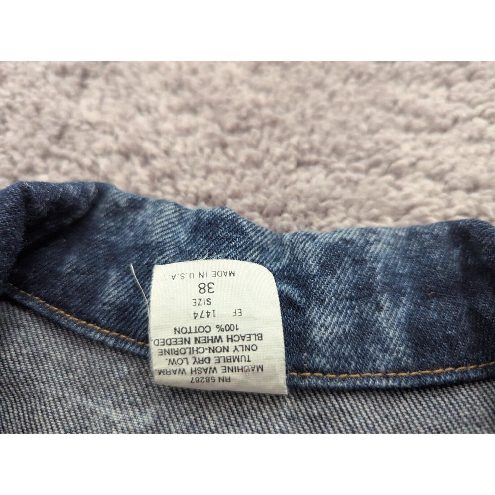 Vintage Congo Trader Denim Jacket Womens 38 Blue Button‎ Beaded Punk Inspired - Picture 5 of 8